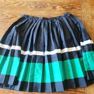 Claudie Pierlot pleated green,white&black skirt sz 38 (US M)